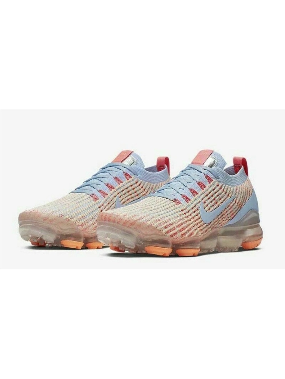 New 7 Nike Air VaporMax Flyknit 3 “Hydrogen Blue / Orange Pulse” AJ6910-400 - Picture 3 of 9